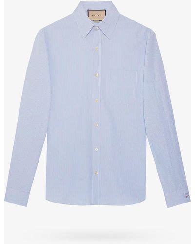 royal blue gucci long sleeve button up|gucci shirts for men.